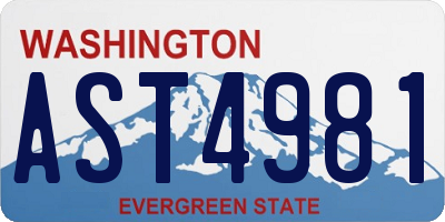 WA license plate AST4981