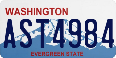 WA license plate AST4984