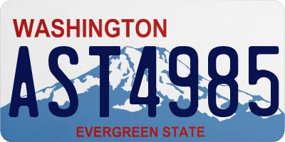 WA license plate AST4985