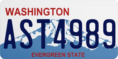 WA license plate AST4989