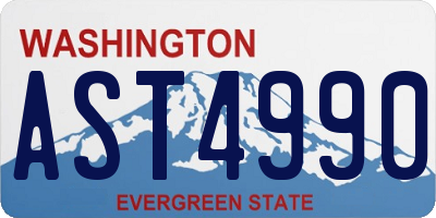 WA license plate AST4990