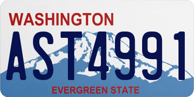 WA license plate AST4991
