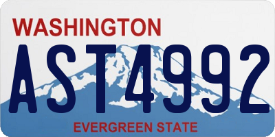 WA license plate AST4992