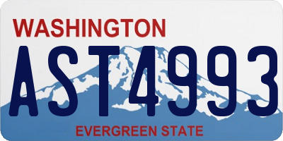 WA license plate AST4993