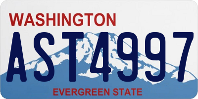 WA license plate AST4997