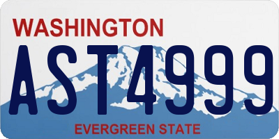 WA license plate AST4999