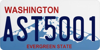 WA license plate AST5001