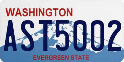 WA license plate AST5002
