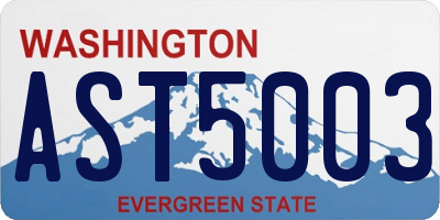 WA license plate AST5003