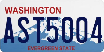 WA license plate AST5004