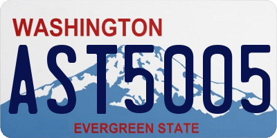 WA license plate AST5005