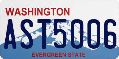 WA license plate AST5006