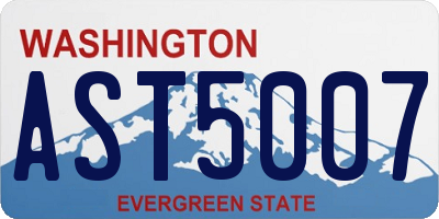 WA license plate AST5007
