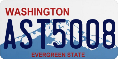 WA license plate AST5008