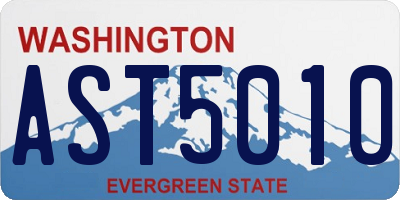 WA license plate AST5010