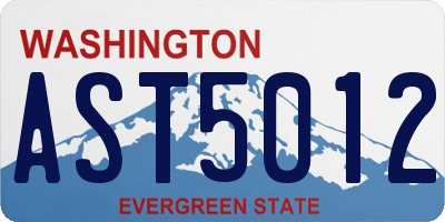 WA license plate AST5012