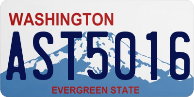 WA license plate AST5016