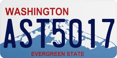 WA license plate AST5017