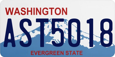 WA license plate AST5018