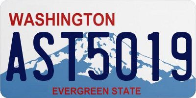 WA license plate AST5019