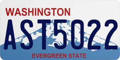 WA license plate AST5022