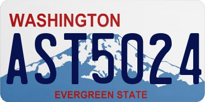 WA license plate AST5024