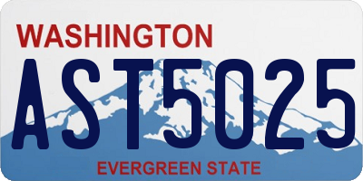 WA license plate AST5025