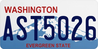 WA license plate AST5026