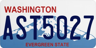 WA license plate AST5027