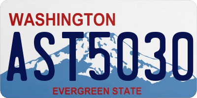 WA license plate AST5030