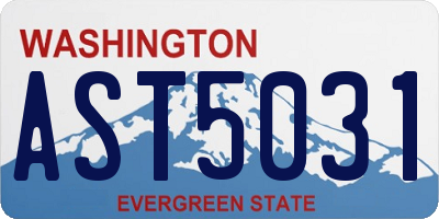 WA license plate AST5031