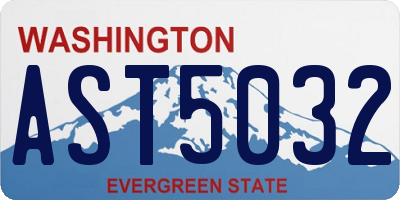 WA license plate AST5032