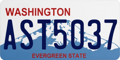 WA license plate AST5037