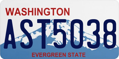 WA license plate AST5038