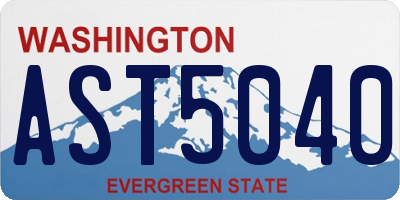 WA license plate AST5040