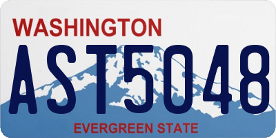 WA license plate AST5048