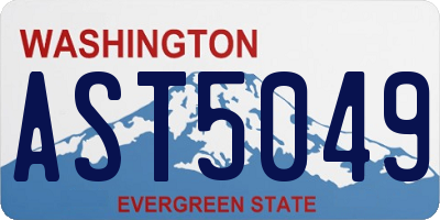 WA license plate AST5049