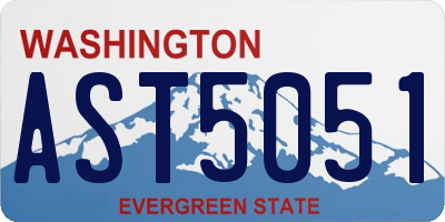 WA license plate AST5051