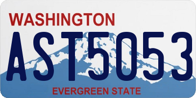 WA license plate AST5053