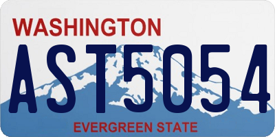 WA license plate AST5054