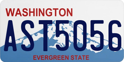 WA license plate AST5056