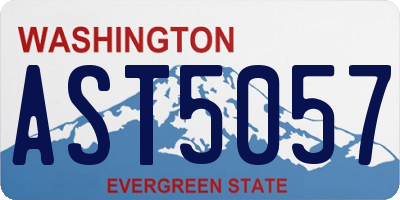 WA license plate AST5057