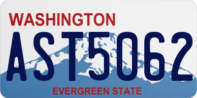 WA license plate AST5062