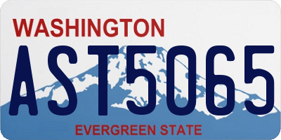 WA license plate AST5065