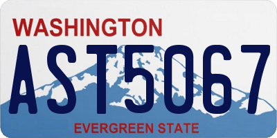 WA license plate AST5067