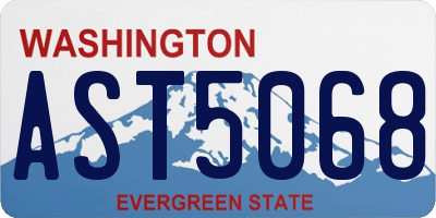 WA license plate AST5068