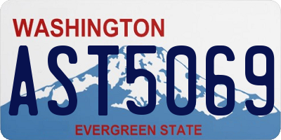 WA license plate AST5069