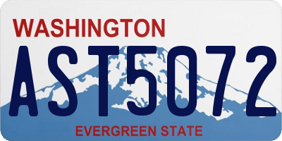 WA license plate AST5072