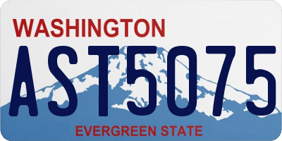 WA license plate AST5075