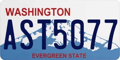 WA license plate AST5077